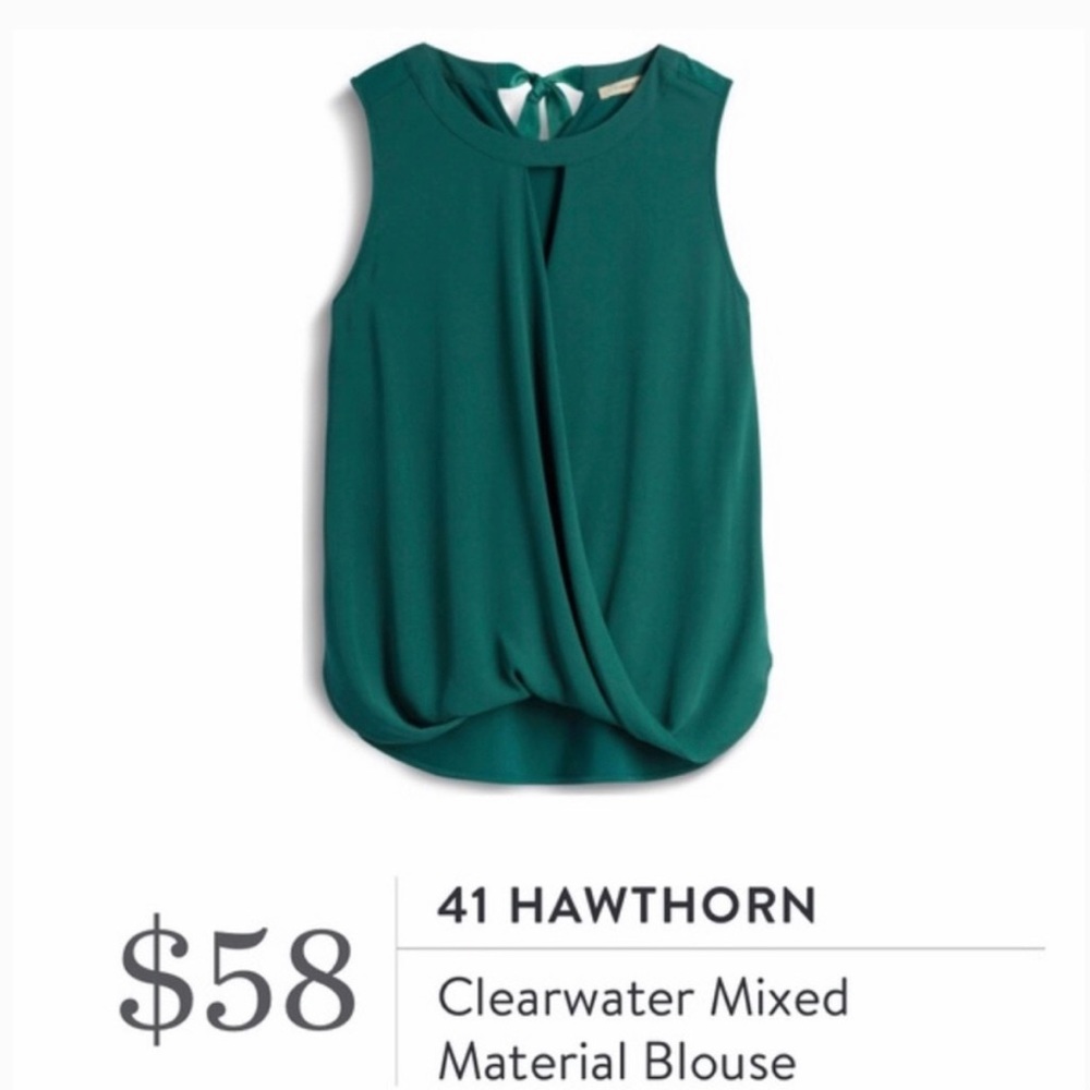 41 Hawthorne Clearwater Mixed Material Blouse